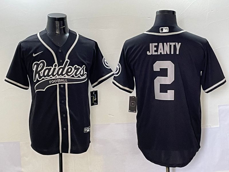 Men 2025 Oakland Raiders #2 Jeanty Black Joint Name Nike Limited NFL Jersey style 1